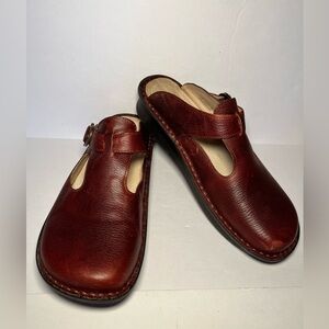 Alegria Classic Leather Clogs ALG-8100 Black Cherry Wine Nursing Shoes~Rocker